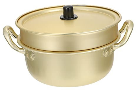 IMIKEYA Pentola a Vapore Multifunzione Per Uso Domestico, Piccolo Utensile Da 18 Cm in Lega Di Alluminio, Pentola Per Cottura a Vapore e Zuppa Compatibile Fornelli a Gas Ed Elettrici