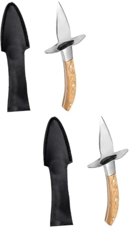 Alipis 2pièces Couteau à Huîtres Acier Avec Poignée Texturée Et Outil De Décorticage Pour Fruits De Mer Et Coquillages Et Ergonomique Avec Étui