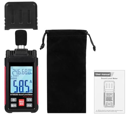 Fonometro digitale Fonometro Decibel Misuratore SPL portatile Misuratore di rumore 30-130 dB con misurazione 'umidità a temperatura per le fabbriche domestiche