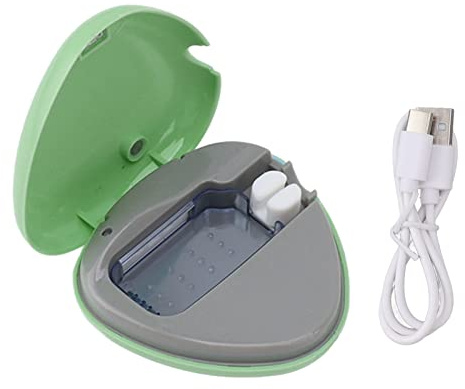 Riuulity Tragbares Zahnbürsten-Desinfektionsmittel, Wiederaufladbares Reinigungsetui mit Hoher Waschrate für Verschiedene Zahnbürstenköpfe (Green)