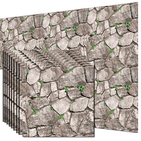 szgwtk 3d tapete selbstklebend,10Stück steinoptik selbstklebend PVC 30 x 30 cm wandpaneele selbstklebend für Wohnzimmer,Schlafzimmer,Küche,Wandverkleidung