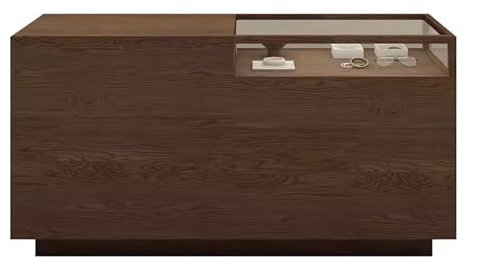 HLZLPYFC Empfangstheke Vintage-Rezeption mit Theke, Holzmaserung, Büro-Theke, für die Kasse im Einzelhandel(Size:78.7x23.6x39.3in)