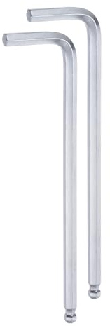 QUARKZMAN Llave Hexagonal en Forma de L con Bola de 5mm Tono Plateado 2 Pcs