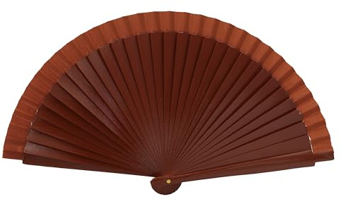 MAPIMANIA Éventail Pliable Rouge en Bois laqué et Peint à la Main
