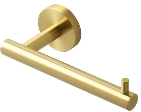 SAYAYO Support Porte Papier Toilette Mural en Acier Inoxydable, Déouleur Porte Rouleau Papier Toilette pour Salle de Bain ou Cuisine, Doré, EGYT6130-G