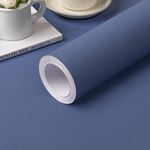 practicalWs Blue Peel and Stick Wallpaper 15.7 x 236.2 Blue Contact Paper for Cabinets and Drawers, Self Adhesive Removable Vinyl Film Wallpaper for Bedroom Decorative Table and Wall Reform