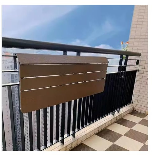 Balkontisch Zum Aufhängen, Klappbarer Balkonhängetisch, Balkonklapptisch Hängetisch Mit Höhenverstellbar, Balkontisch Zum Einhängen, Balkontisch Klappbar Hängetisch Für Geländer Terrasse Garten Büro(2