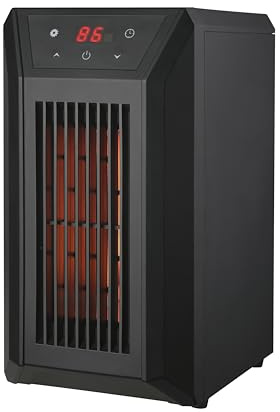 Comfort Glow Electric Infrared Quartz Heater with Remote, 6-Element Space Heater with Temperature Control, Overheat & Tip-Over Shut Off Protection, 3 Heat Settings - Indoor Use for Home Office Bedroom