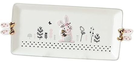 Warmhm Assiette Rose Cadre Plateaux Enfants Pour Manger Collation Assiette De Sashimis Assiette De Mousses Plaque Bol De Fruits Plateaux à Goûter Grès Gâteau Rotin Bar Porcelaine