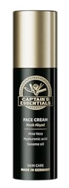 CAPTAIN's ESSENTIALS ansiktskräm för män Skincare anti-aging effekt med aloe vera, hyaluron & sesamolja, uppfriskande fuktkräm, ultralätt och snabbabsorberande (50 ml, Musk Abyad)