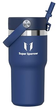 Sparrow Borraccia Termica con Cannuccia - 20Oz/30Oz/40Oz -Bicchiere Termico