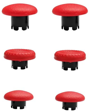 Capuchons de joystick 6 en 1 de rechange pour manette PS5 Edge, manettes interchangeables pour manette PS5 Dualsense, manettes analogiques pour manette PS5 Dualsense Edge (rouge)