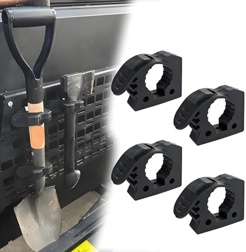UTV ATV Shovel Holder and Tool Holder, Quick Release Rubber Clamps for Ford Truck, for Jeep Off-Road Vehicles Trailers RVs Boats 1-1/7 to 1-3