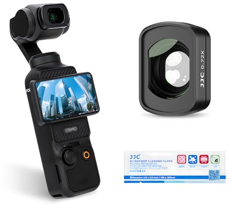 JJC Objectif grand angle compatible avec DJI Osmo Pocket 3, filtre large | Filtre à revêtement antireflet, pas de vignettage, Pocket3 Accessoires pour lentille de vue étendue externe