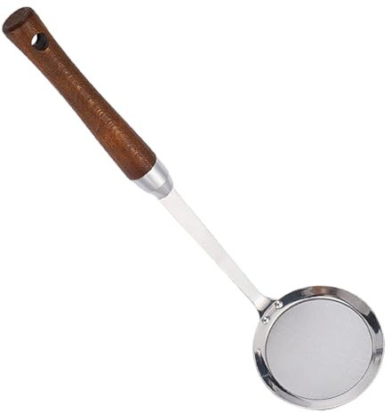 Skimmer Spoon, Oil Filter Ladle, 12.01x3.35in Fine Mesh Food Strainer, Grease Separator, Stainless Steel Handle for Home, Kitchen, Dining, Gravy, Foam, Fat, Removal