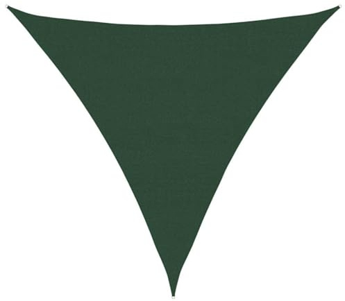 vidaXL Toldo de Vela Triangular HDPE Verde Oscuro 160 g/m² 6x6x6 m, Vela de Sombra de Sol, Vela de Sombra, toldo de Patio, Vela de Sombra Solar