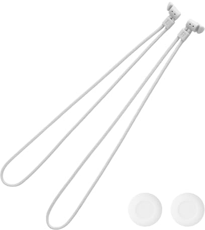 lasuroa 2pcs Controller Strap with Joystick Caps, Adjustable Wrist Strap Replacement Easy Connection of Wrist Lanyard Suitable for Oculus Meta Quest 2 (White)