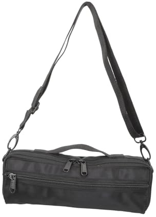 HEATSHAKING Piccolo Aufbewahrungstasche aus Canvas und Plüsch Schwarz Handlich und Tragbar für Unterwegs Kleine Taschen für Piccolo Flöte