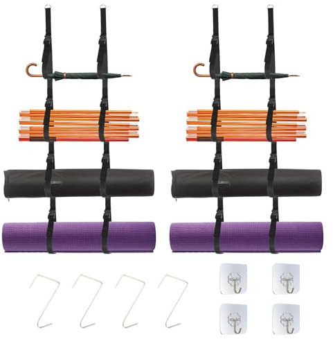 Wiiyita Camping Chair Wall Storage for Garage, Wall Storage Rack, Mounted Organizer System with Quick Release Buckles Space-Saving Garage Storage Hooks for Tents Umbrella Yoga Mats