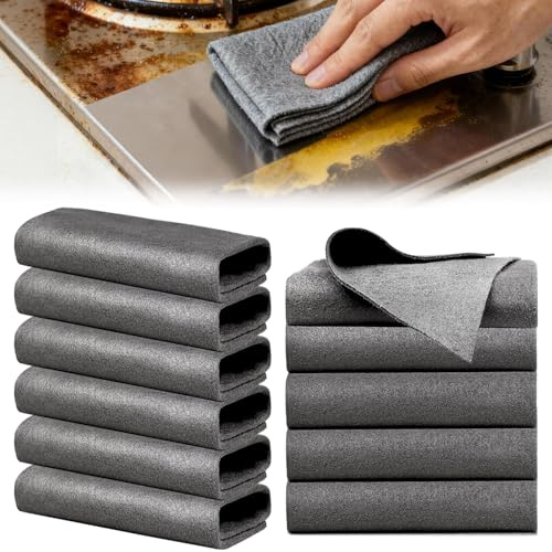 BELEVO Verdicktes Magisches Reinigungstuch, 6 Stück Reinlgungstocher Nanofasertuch Wiederverwendbaren Mikrofasertücher Fensterputztuch Putztücher Wundertuch für Autos Glas Küche Badezimmer 30 X 40 cm