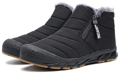 AONEGOLD Barefoot Stivali Invernali Impermeabile Uomo Caldo Scarpe Inverno Donna Comode Antiscivolo Scarponi da Neve Outdoor Trekking Sneaker (Nero,43)