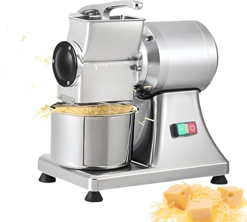 Rallador De Queso Eléctrico Profesional 900W Con Cubierta De Seguridad, Ralladora Industrial De Acero Inoxidable, 60Kg/H Para Restaurantes Y Cocinas Comerciales