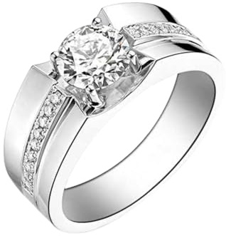 Beydodo Herren Ringe Platin 950 Echtgold, Verlobungsring Luxus mit Diamant 0.84ct Siegelring Eheringe Hochzeitsringe Gr.67 (21.3)