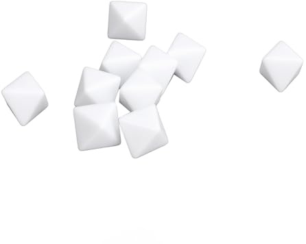 KIMISS Dadi Vuoti a 8 Facce da 30 Pezzi per Giochi da Tavolo Fai da Te, Progetti Didattici e Artigianali - Set di Dadi D8 Multifunzionali in Plastica