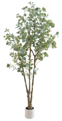 213 cm Ultra-Realistic Artificial Eucalyptus Tree in Pot,Lifelike Large Faux Plant for Home, Office, Garden Decor,Indoor/Outdoor, Low Maintenance, Ideal for Holidays and Events