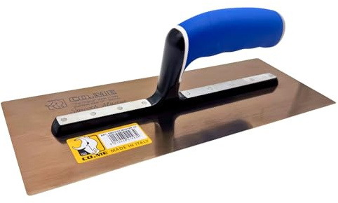 CO.ME Smooth Master Drywall Skimming Trowel (12 x 4.7 Inch) I Stainless Steel Finishing Trowel for Skim Coating Feathering and Smooth Wall Finishes I Made In Italy