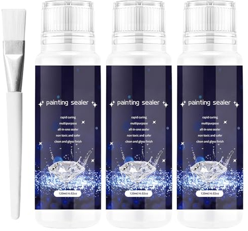 Sigillante Diamond Painting 3×120ml con Pennello,Colla per Diamond Painting