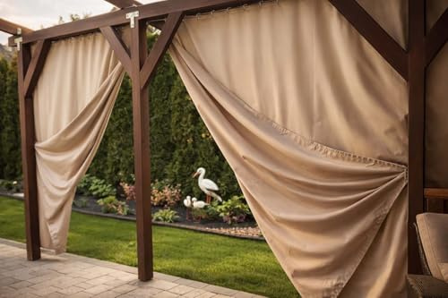 Granori Wetterfeste Outdoor Vorhänge nach Maß – wasserdichte Balkon & Terrassenvorhänge – Blickdicht, UV-beständig & Winddicht – Maßanfertigung für Pergola, Pavillon & Garten | UNICOVR – Das Original
