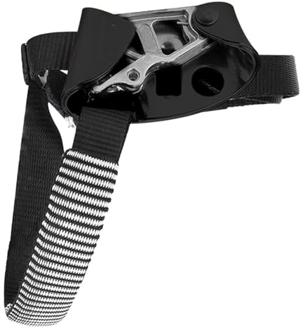 Tree Climbing Gear - 8.5cm Metal Descender Device, Adjustable Rope Ascender Clamp, Strong Grip Safety Belay Tool With Smooth Line Control | Outdoor Arborist Equipment For Fruit Picking Work Height