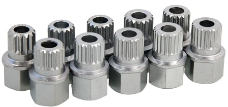 Neilsen CT3985-10pc Locking Wheel Nut Key Set with 17mm Socket Compatible with BMW 1 3 5 7 Series, X1 X3 X5, Compatible with Mini One Cooper Countryman Clubman and More