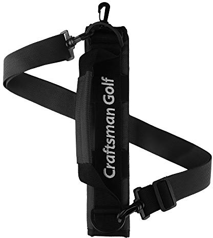 Portable Mini Carry Bag Shoulder Sleeve Bag Ideal for Golf Course Golf Bag Carry Strap (Black)