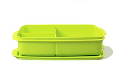 TUPPERWARE To Go - Contenitore per il pranzo, 1 l, colore: Lime con divisorio Clever Break School