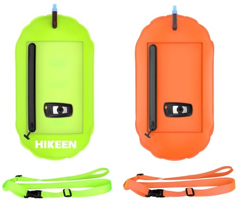 BOOSTEADY Boa da Nuoto con Cintura in Vita Regolabile Nuoto Libero Accessori Pull Buoy Nuoto di Nuoto Borsa Impermeabile Unisex Adulto Arancione 2 Pezzi Arancione & Verde