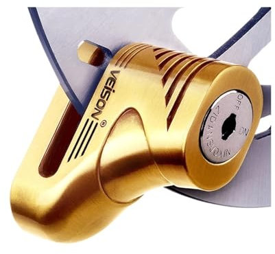 MedgAs Motorrad-Bremsscheibenschloss, Motocross-Schloss, Roller-Fahrrad, Aluminiumlegierung, Diebstahlschutz, Bremsschloss, wasserdichte Bremsen (Color : Gold)