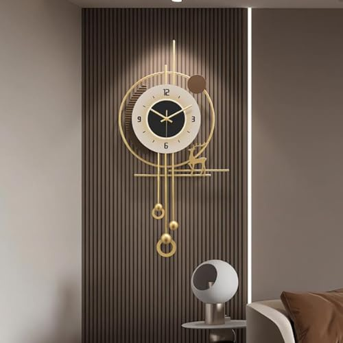 Yiustldd 70x35cm, Large Wall Clock Modern Metal Minimalist Silent Clocks Creative Decorative Wall Clocks for Living Room,Office,Dining Room Decorations