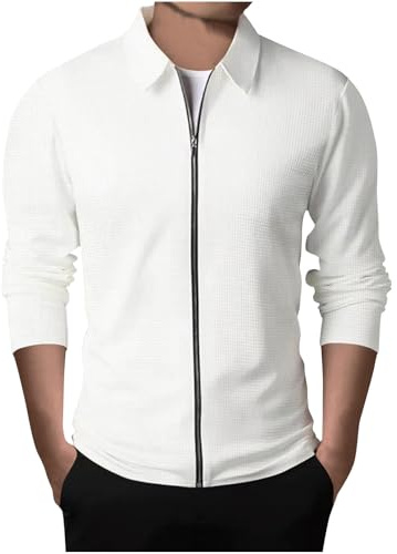 UHouse Jacke Herren Freizeit Hemdjacke Leichte Dünne Übergangsjacke Mode Jacken mit Reißverschluss Blouson Herbst Softshelljacke Oversized Bomberjacke Bequeme Strickjacke Casual Overshirt M-4XL