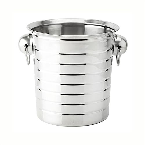 Lizhuzhuzs28 Eiseimer Edelstahl Eiskübel Tragbarer Gefrierschrank KTV Party Champagner Getränkeflaschenkühlung Robuster 1PC Weinkühler Flaschenkühler Eiskübel Sektkühler