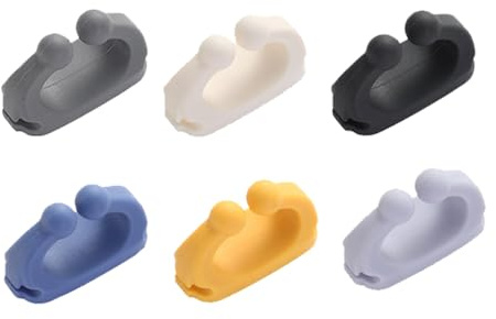 Defrko Silicone Razor Holders - 6 Pcs Hooks Adhesive Wall Mounted for Hanging Towel Key Plug Cable, Utility Decoration Hook Stick to Dorm Room Door Function for Kitchen Bathroom Home Office