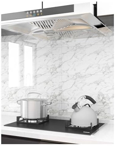 Autocollants for carrelage en marbre, 60 x 30 cm, panneaux muraux for sol, carrelage mural en PVC for salle de bain(Light grey,30x60cm(50pcs))