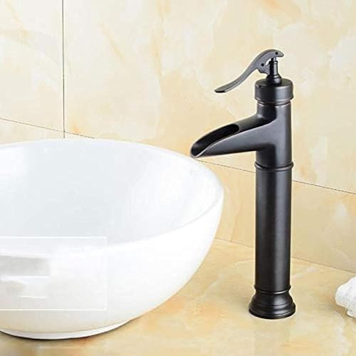 Miscelatore per lavabo da appoggio, Alto, in Bronzo Oliato