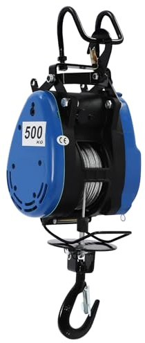 Electric Hoist 500kg Lifting Equipment Industrial Overhead Cable Winch Wire Rope Hoist with Wireless Control Safety Features for Garage Warehouse Factory Construction
