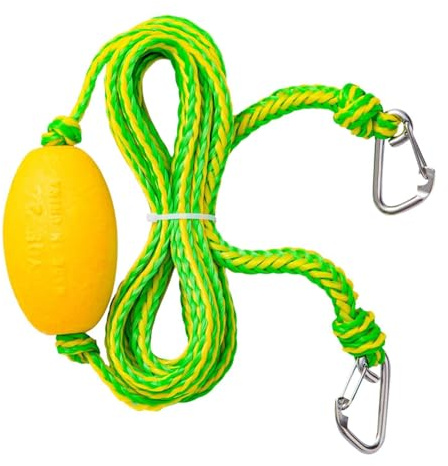 LOVIVER Corda Galleggiante per Kayak, Cavo di Traino, Corda di Ancoraggio per d'Acqua, Accessori per Barche da Pesca con Clip, Corde di Traino, 15 Piedi