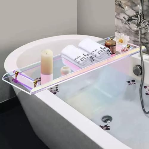 APSEQR Acrylic Bathtub Tray Carrier Luxury Non Slip Bath Carrier Tub Table with Handles, Waterproof, Extendable, Durable for Home, Hotel, Spa Relaxation, for Adults