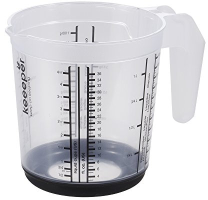 keeeper Massimo Jarra medidora, PP/TPE, 1 litro, Gris, Ø13.5 x 14 cm