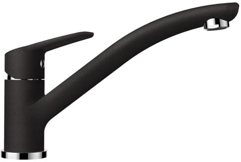 SCHOCK Küchenarmatur DAJA Nero – schwarze hochdruck Armatur mit Festauslauf und Standard Norm-Anschlüssen