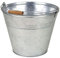Secchio decorativo in zinco con manico in legno – argento/10 l – Secchio in metallo per piantare o trasportare – decorazione da giardino – Secchio per piante secchiello per spumante